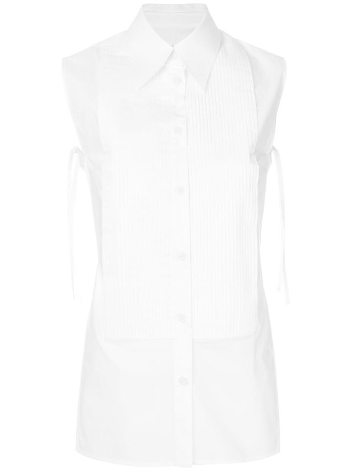Mm6 Maison Margiela - Sleeveless Bib Shirt - Women - Cotton - One Size, White, Cotton