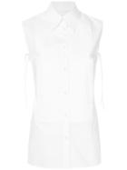 Mm6 Maison Margiela - Sleeveless Bib Shirt - Women - Cotton - One Size, White, Cotton