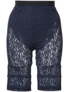 Nina Ricci Lace Fitted Shorts - Blue