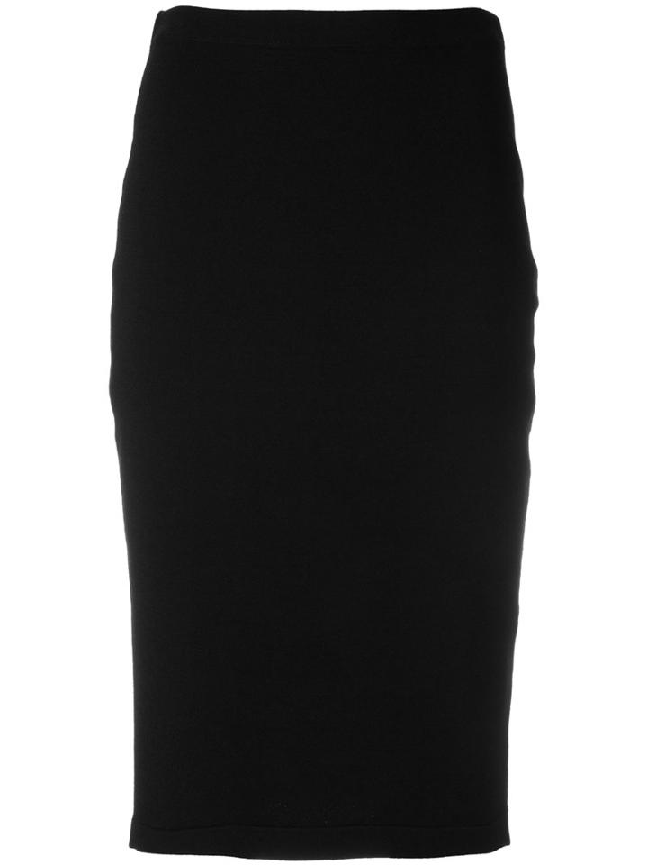 D.exterior Classic Pencil Skirt, Women's, Size: Medium, Black, Polyester/viscose