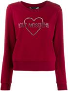 Love Moschino Embellished Logo Sweatshirt - Red