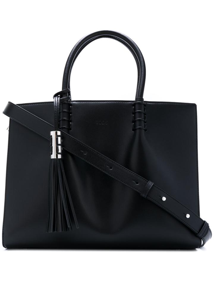 Tod's Tassel Detail Tote - Black