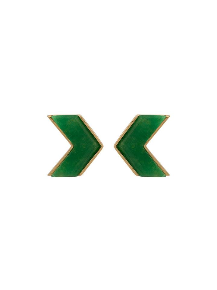 Wouters & Hendrix Quartzite Stud Earrings - Gold