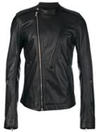 Rick Owens - Band Collar Biker Jacket - Men - Cotton/goat Skin/cupro - 54, Black, Cotton/goat Skin/cupro