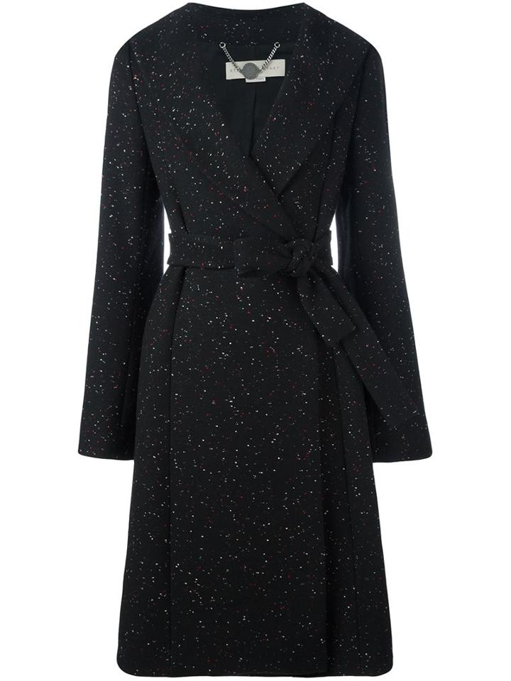 Stella Mccartney Speckled Knit Coat, Women's, Size: 44, Black, Cotton/polyamide/viscose/wool