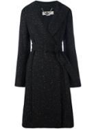 Stella Mccartney Speckled Knit Coat, Women's, Size: 44, Black, Cotton/polyamide/viscose/wool