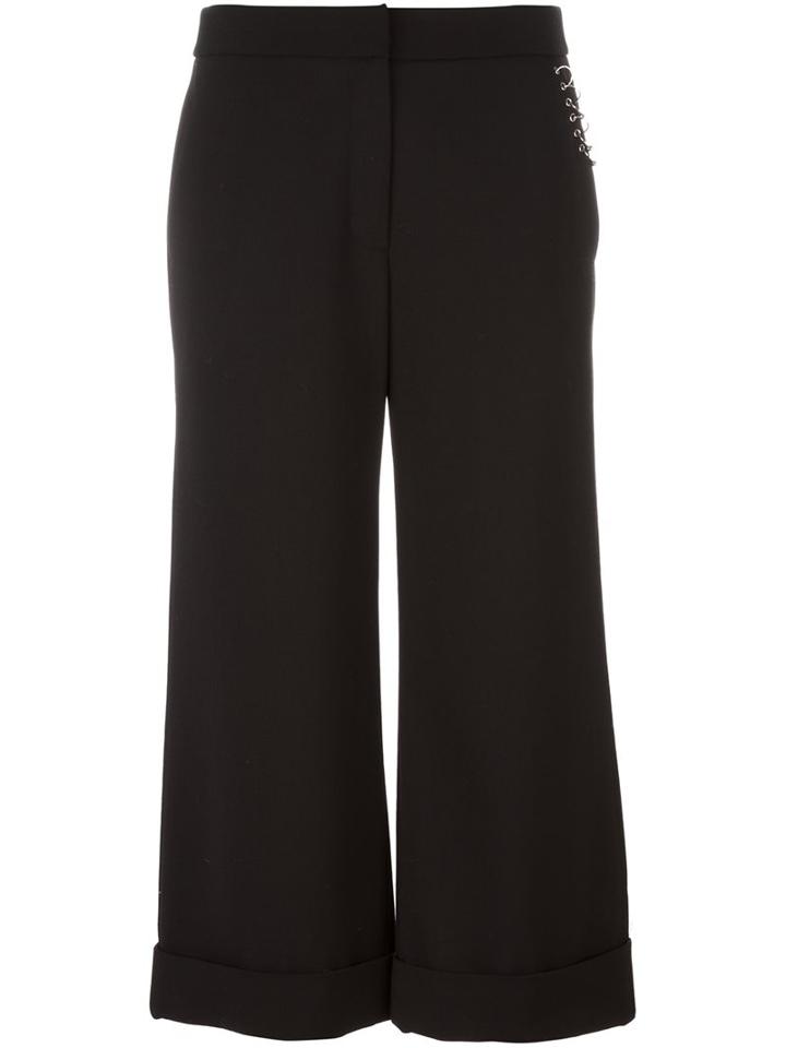 Alexander Wang Ring Detailed Cropped Trousers, Women's, Size: 4, Black, Polyester/spandex/elastane/virgin Wool