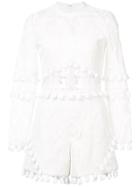 Alexis Crochet And Tassel Playsuit - White