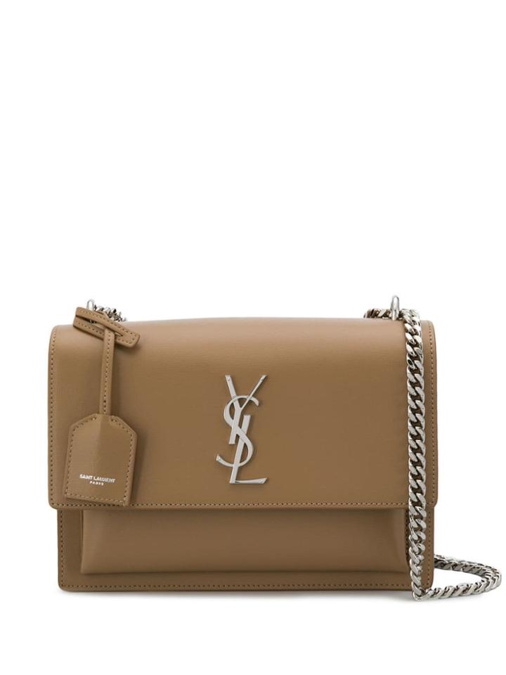 Saint Laurent Medium Sunset Shoulder Bag - Neutrals