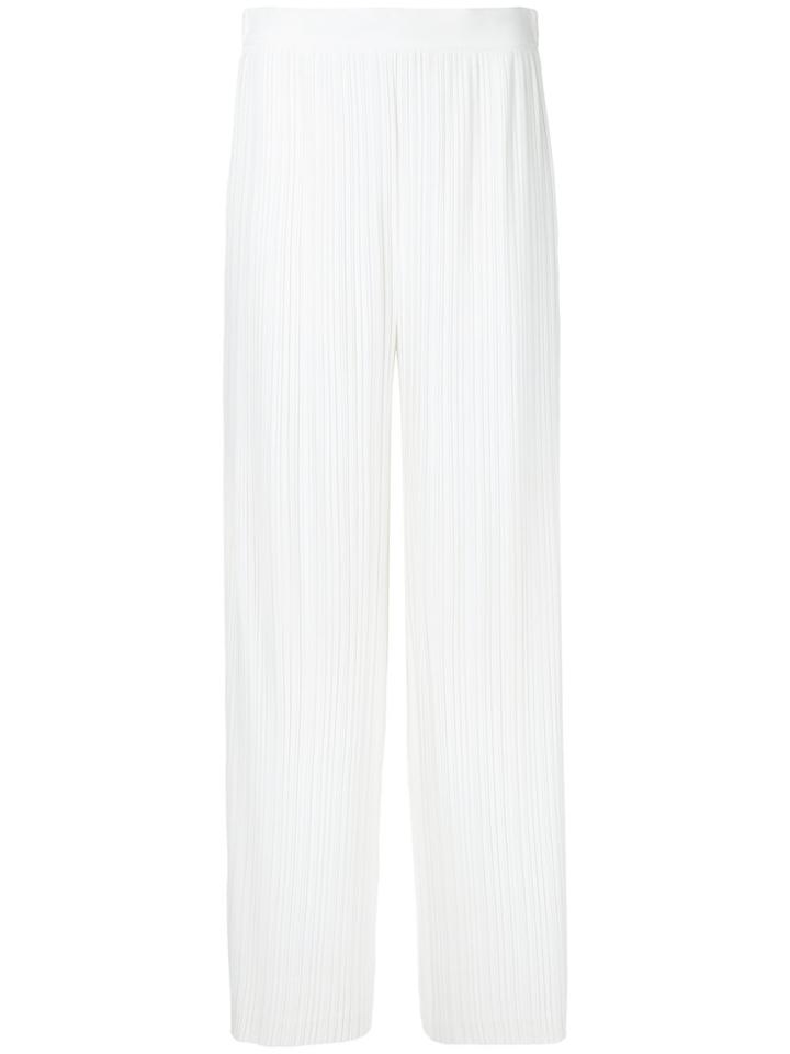 Helmut Lang Pleated Palazzo Trousers - White