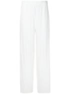 Helmut Lang Pleated Palazzo Trousers - White