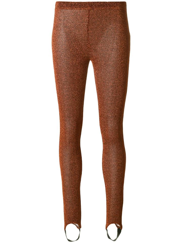 A.f.vandevorst Glitter Effect Leggings With Foot Strap - Metallic
