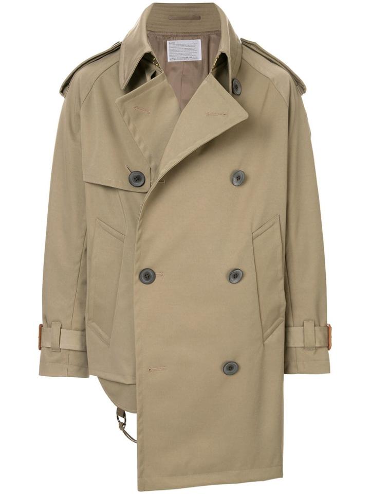 Kolor Asymmetric Trench Coat - Green