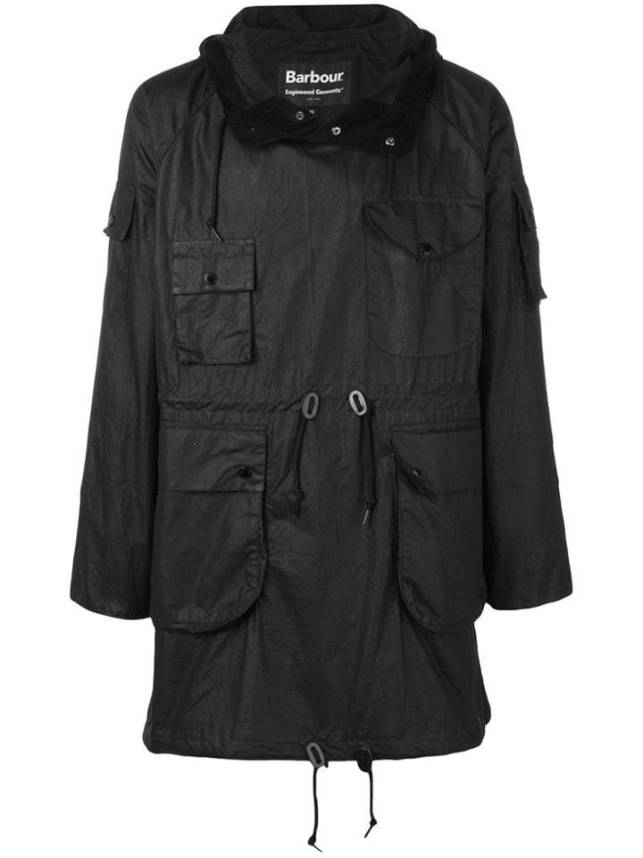 Barbour Drawstring Waist Hooded Coat - Black