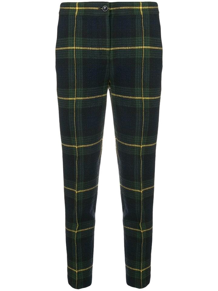 Boutique Moschino Checked Skinny Trousers - Blue