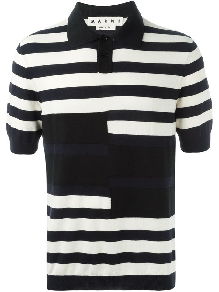 Marni Short Sleeve Sweater, Men's, Size: 46, Blue, Cotton/virgin Wool