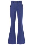 Talie Nk Flared Trousers, Women's, Size: 42, Blue, Cotton/spandex/elastane/viscose