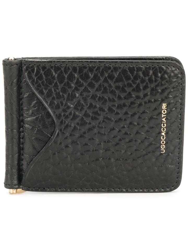 Ugo Cacciatori Logo Stamp Cardholder Wallet - Black