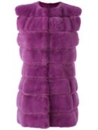 Liska - Fur Gillet - Women - Mink Fur - L, Pink/purple, Mink Fur