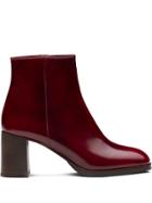 Prada Block-heel Ankle Boots - Red