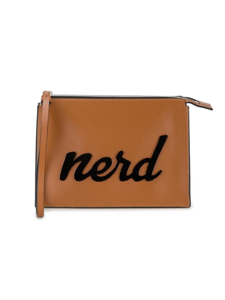 Les Petits Joueurs Nerd Leather Clutch - Brown