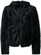 Kru Reversible Fur Zip-up Jacket - Black