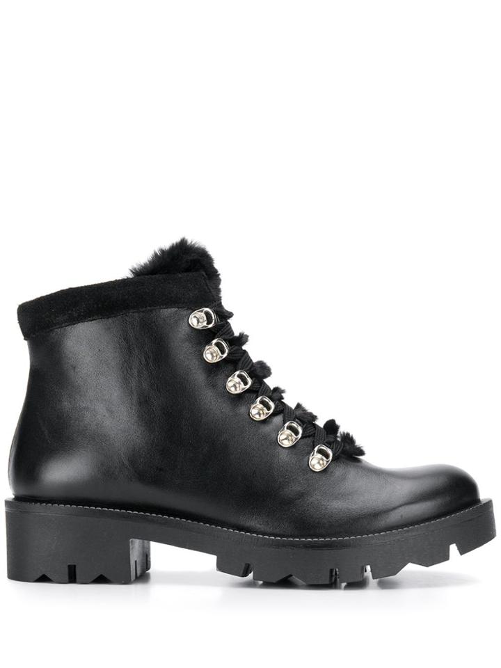 Tosca Blu Lace-up Trek Boots - Black