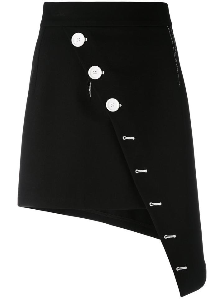 Ssheena - Asymmetric Skirt - Women - Cotton/nylon/spandex/elastane - 40, Black, Cotton/nylon/spandex/elastane