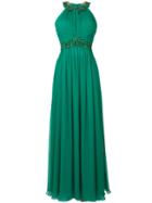 Marchesa Notte Delicate Embellished Dress - Green