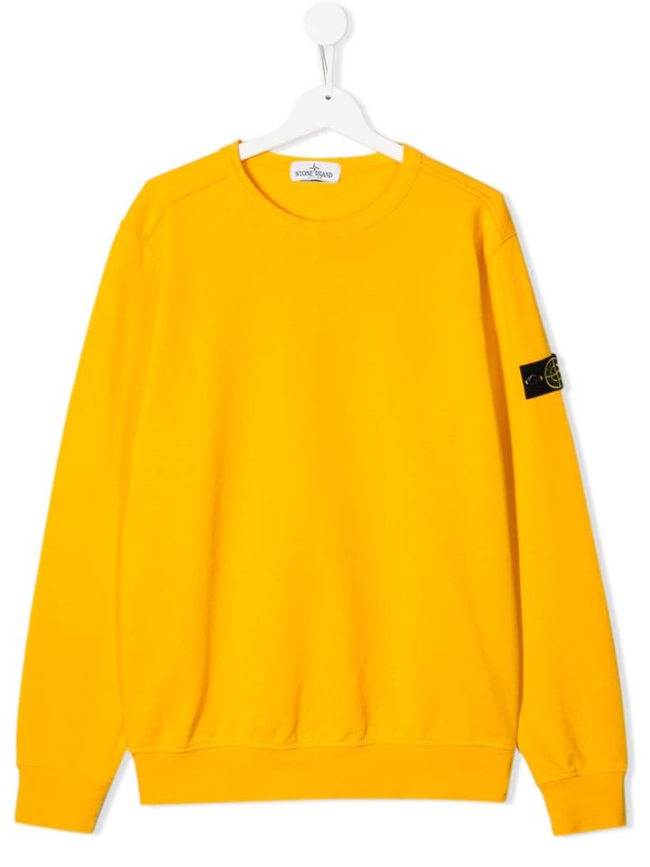 Stone Island Junior Crew Neck Sweatshirt - Yellow