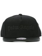 Palm Angels Logo Print Cap, Men's, Black, Cotton/leather/wool/rubber