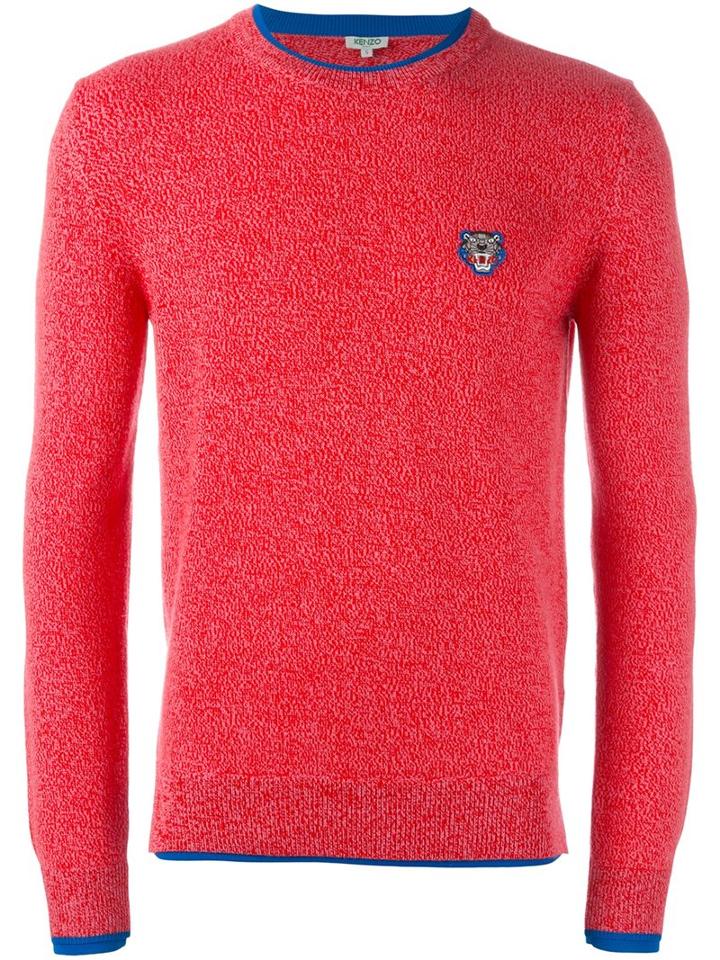 Kenzo 'mini Tiger' Jumper, Men's, Size: Large, Pink/purple, Polyamide/wool