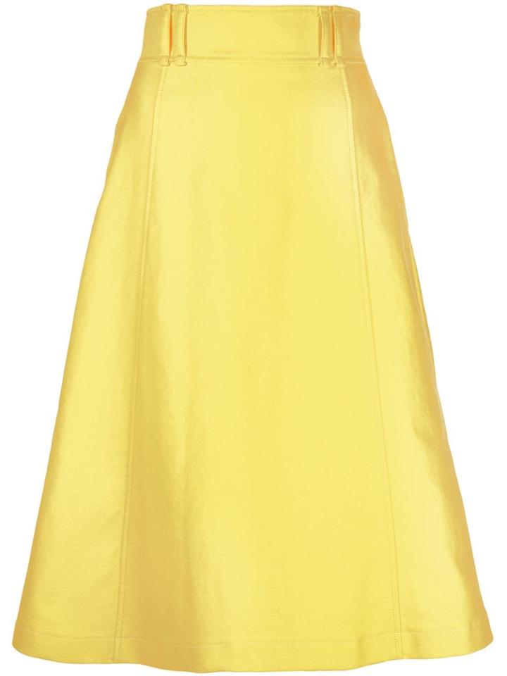 Carolina Herrera Belted A-line Midi Skirt - Yellow