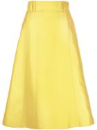 Carolina Herrera Belted A-line Midi Skirt - Yellow