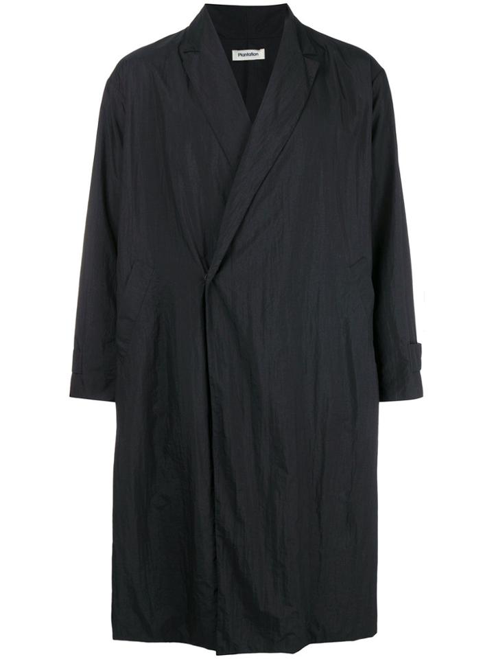 Plantation Oversized Crinkle Coat - Black