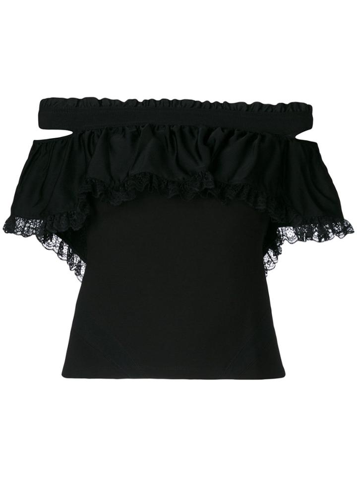 Diesel Off-shoulder Ruffle Top - Black