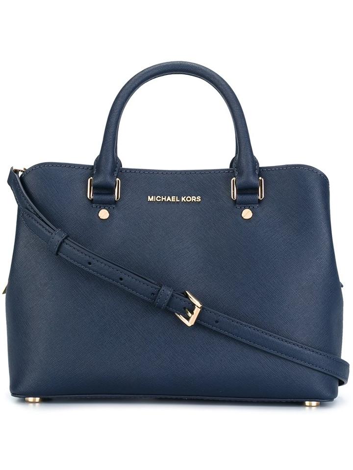 Michael Michael Kors 'savannah' Tote, Women's, Blue, Leather
