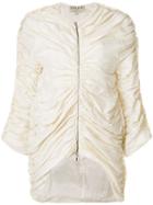 Krizia Vintage Gathered Zipped Jacket - White