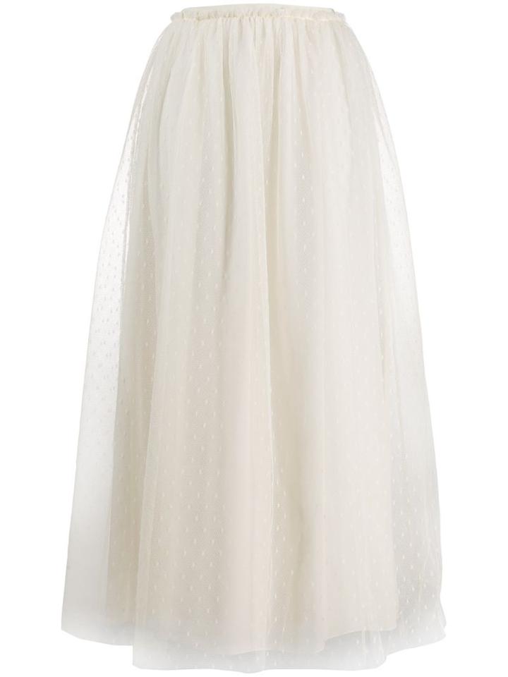 Red Valentino Point D'esprit Tulle Knit Skirt - Neutrals