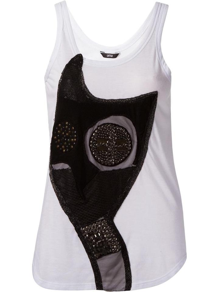 Uma Raquel Davidowicz Cat Embroidered Tank Top, Women's, Size: Pp, White, Cotton/polyester