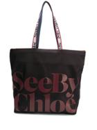 See By Chloé Logo Print Tote - Black