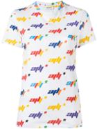 Au Jour Le Jour All Over Print T-shirt, Size: 42, White, Cotton