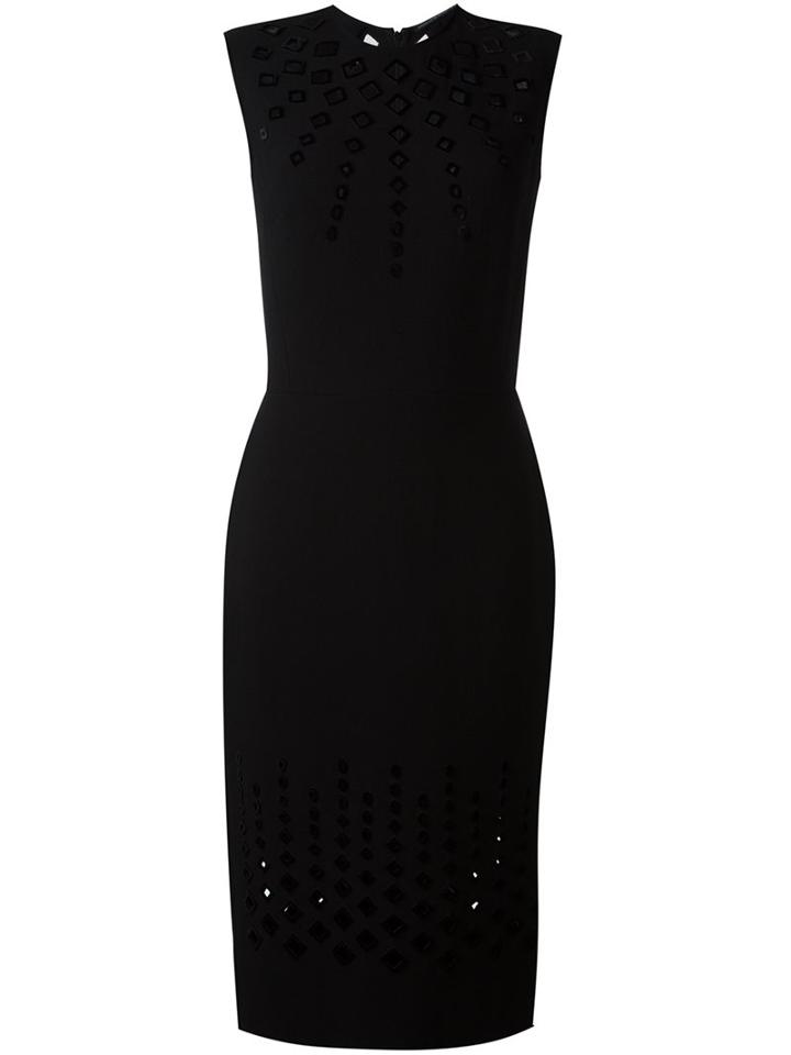 Ermanno Scervino Laser Cut Detail Dress, Women's, Size: 46, Black, Viscose/wool