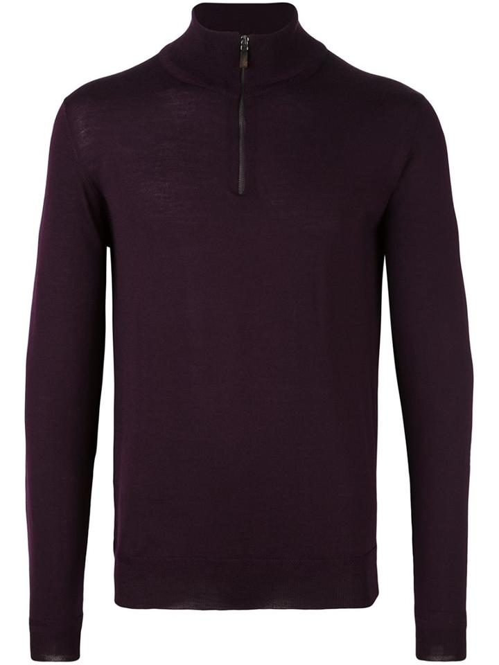 Etro Half-zip Sweater, Men's, Size: Small, Pink/purple, Wool