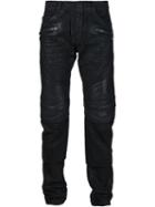 Balmain Biker Jeans, Men's, Size: 33, Black, Cotton/lamb Skin