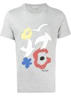 Paul & Joe Printed T-shirt, Men's, Size: M, Grey, Cotton/modal
