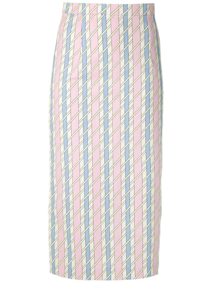 Reinaldo Lourenço Printed Midi Straight Skirt - Multicolour