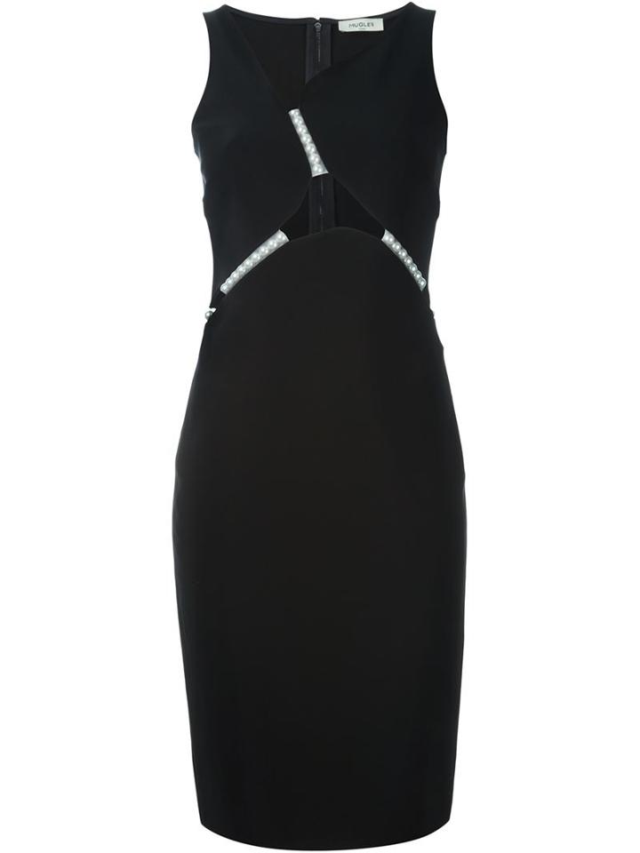 Mugler Pearl Embellished Fitted Dress