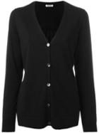 P.a.r.o.s.h. Tie Waist Cardigan, Women's, Size: Medium, Black, Silk/spandex/elastane