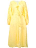 Vita Kin Eyelet Detail Midi Dress - Yellow & Orange